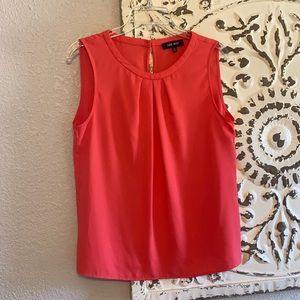 Coral Nine West High Neck Sleeveless Blouse